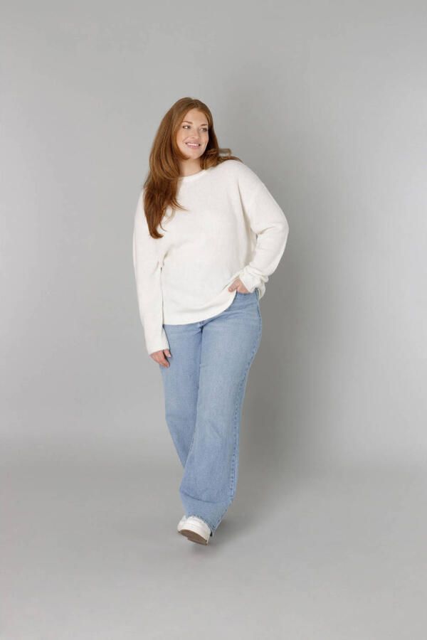 Base Level Curvy Gebreide trui Yanara met wol en elastaan