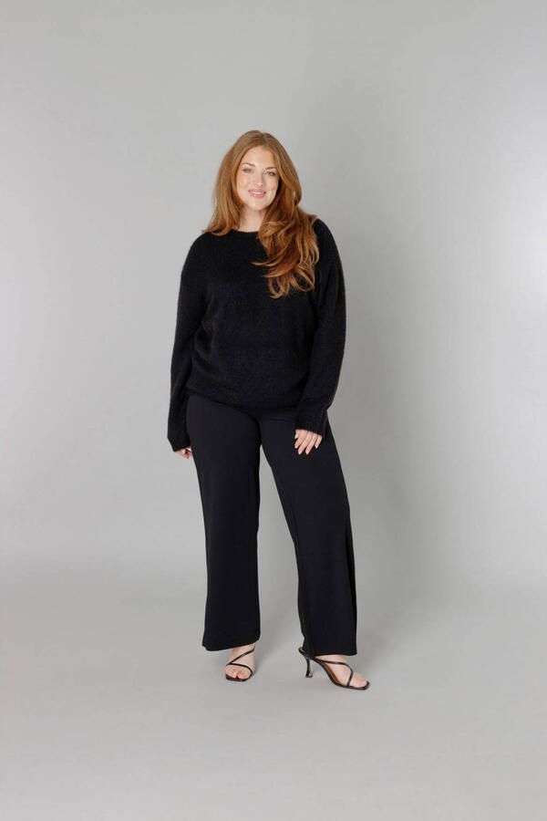 Base Level Curvy Gebreide trui Yanara met wol en elastaan - Foto 2