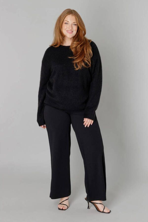 Base Level Curvy Gebreide trui Yanara met wol en elastaan - Foto 3
