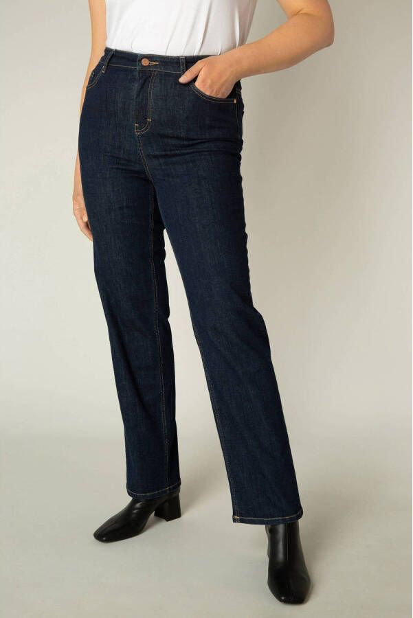 Base Level Curvy high waist straight fit jeans Ayda dark denim