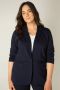 Base Level Curvy ongevoerde blazer Aya donkerblauw - Thumbnail 1
