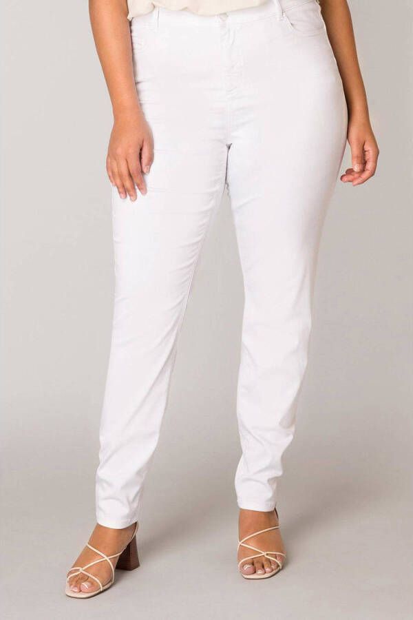 Base Level Curvy push-up slim fit jeans Joya White wit