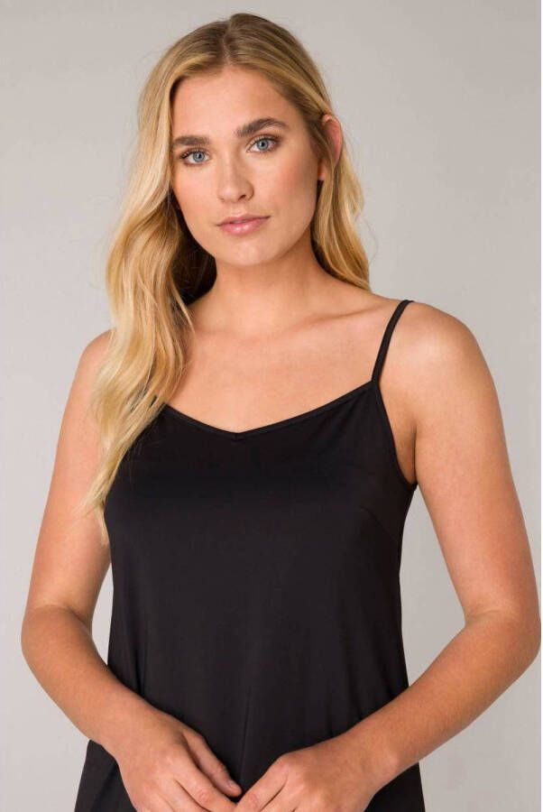 Base Level onderjurk met verstelbare bandjes en splitten Yanir zwart