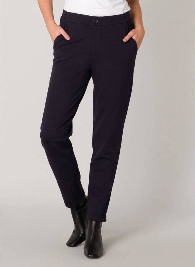 Base Level tapered fit Yoel broek donkerblauw