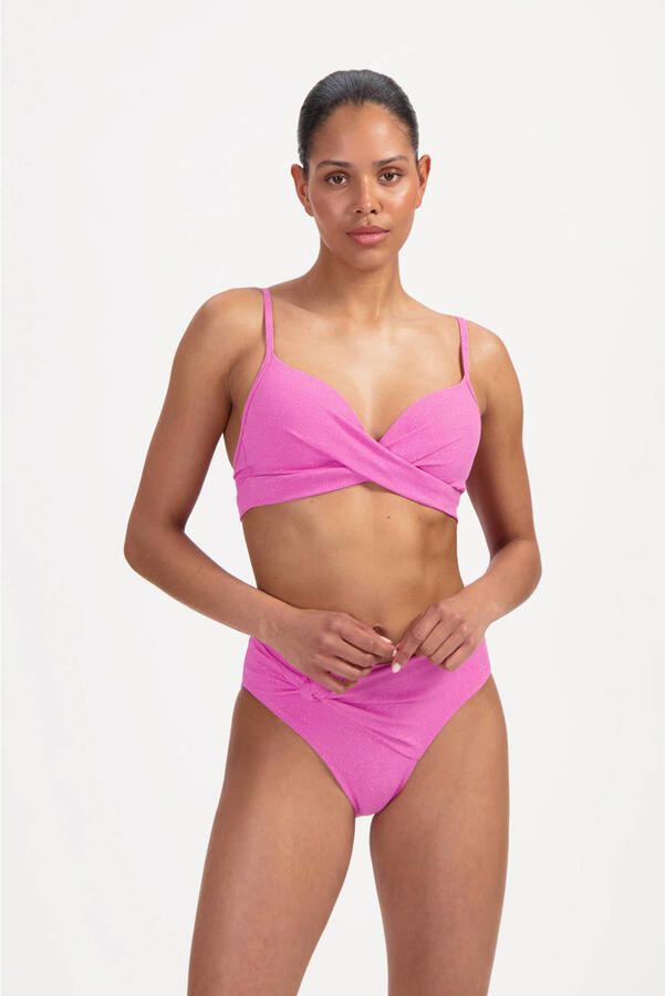 Beachlife Pink Shimmer Mid Waist Bottom Dames