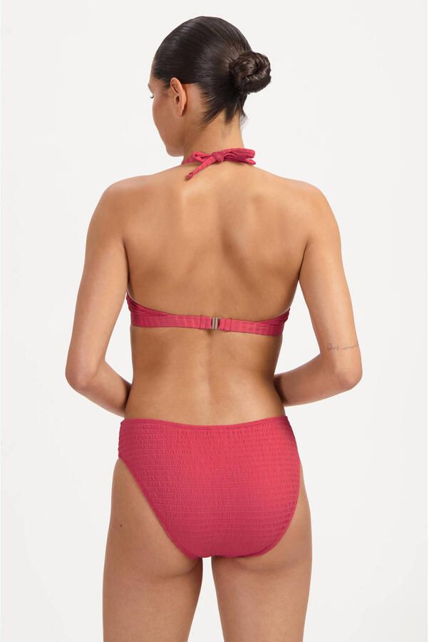 Beachlife bikinibroekje met textuur koraalrood - Foto 2