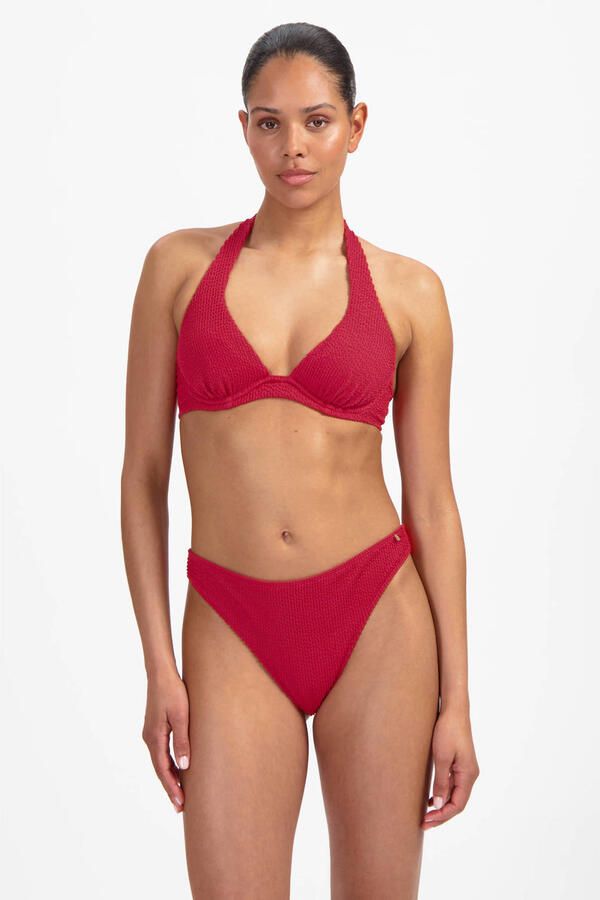 Beachlife brazilian bikinibroekje met textuur rood