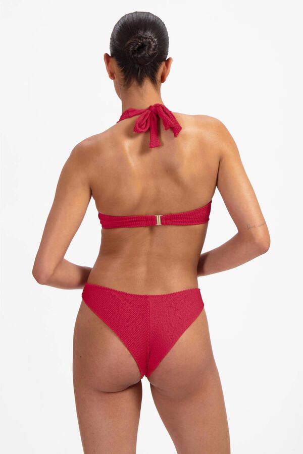 Beachlife brazilian bikinibroekje met textuur rood - Foto 3