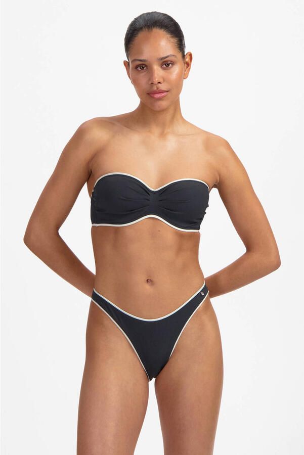 Beachlife high leg bikinibroekje zwart ecru