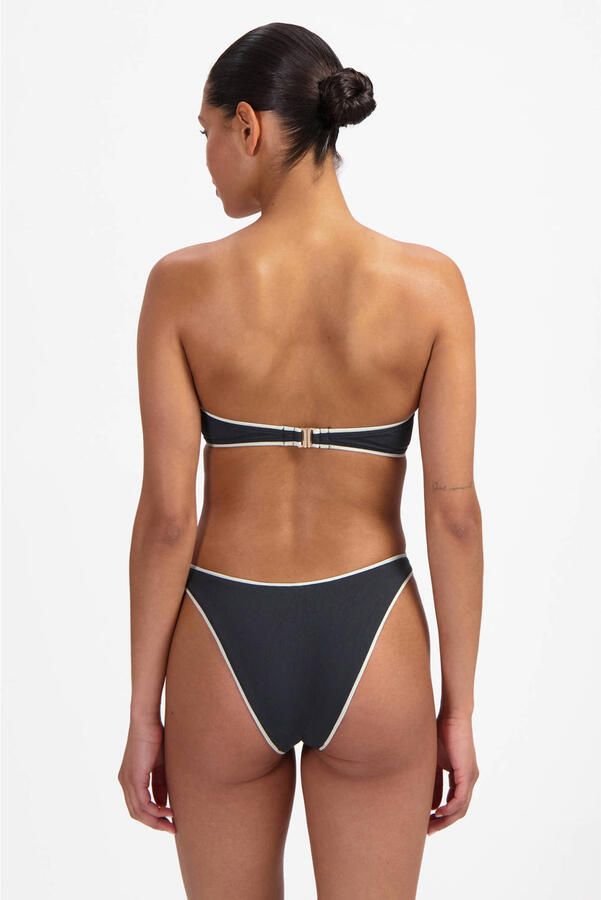 Beachlife high leg bikinibroekje zwart ecru - Foto 3