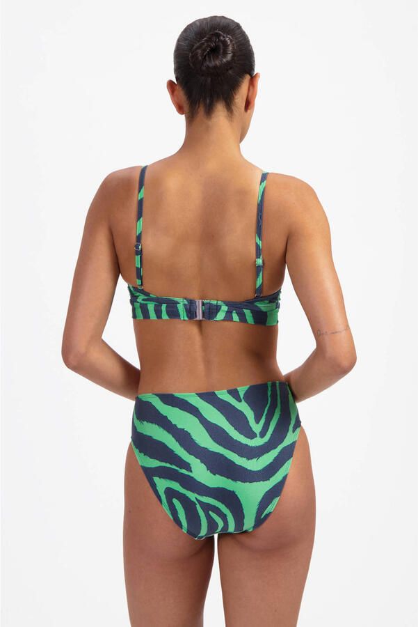Beachlife high waist bikinibroekje groen donkerblauw - Foto 3