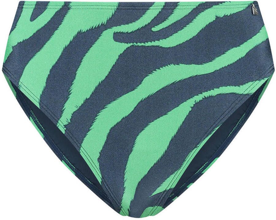 Beachlife high waist bikinibroekje groen donkerblauw - Foto 2