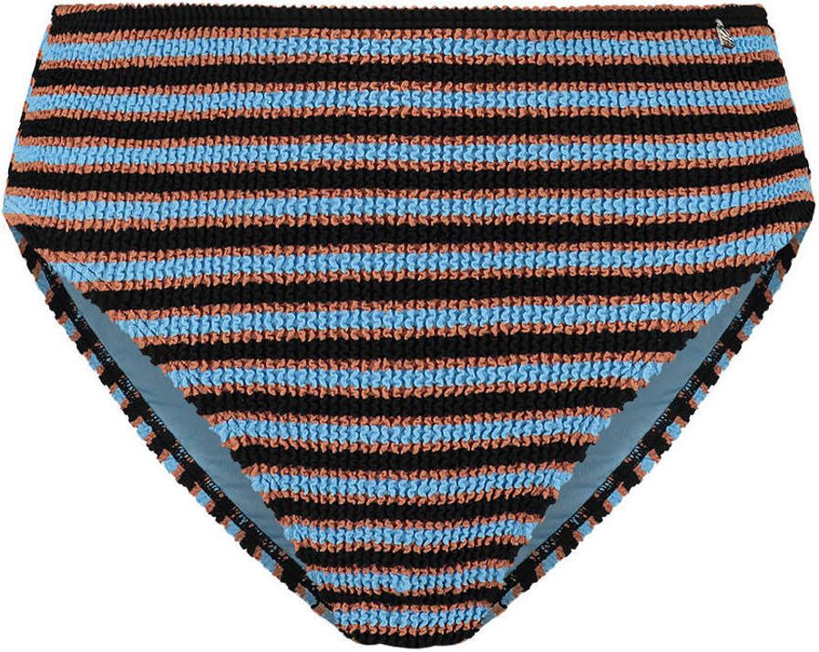 Beachlife high waist bikinibroekje met textuur blauw bruin - Foto 2