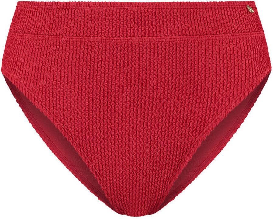 Beachlife high waist bikinibroekje met textuur rood - Foto 2