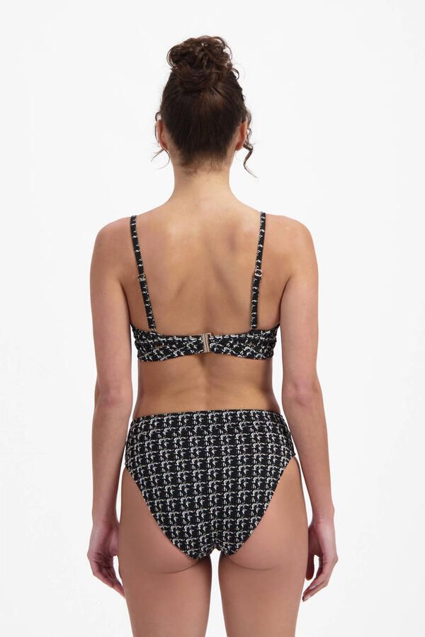 Beachlife high waist bikinibroekje met textuur zwart wit - Foto 3