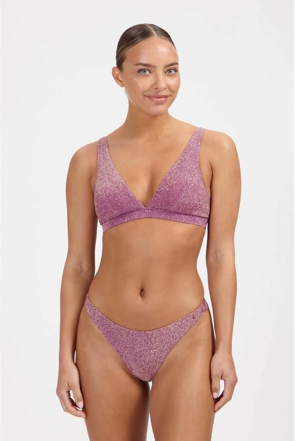 Beachlife Limited brazilian bikinibroekje met lurex mauve