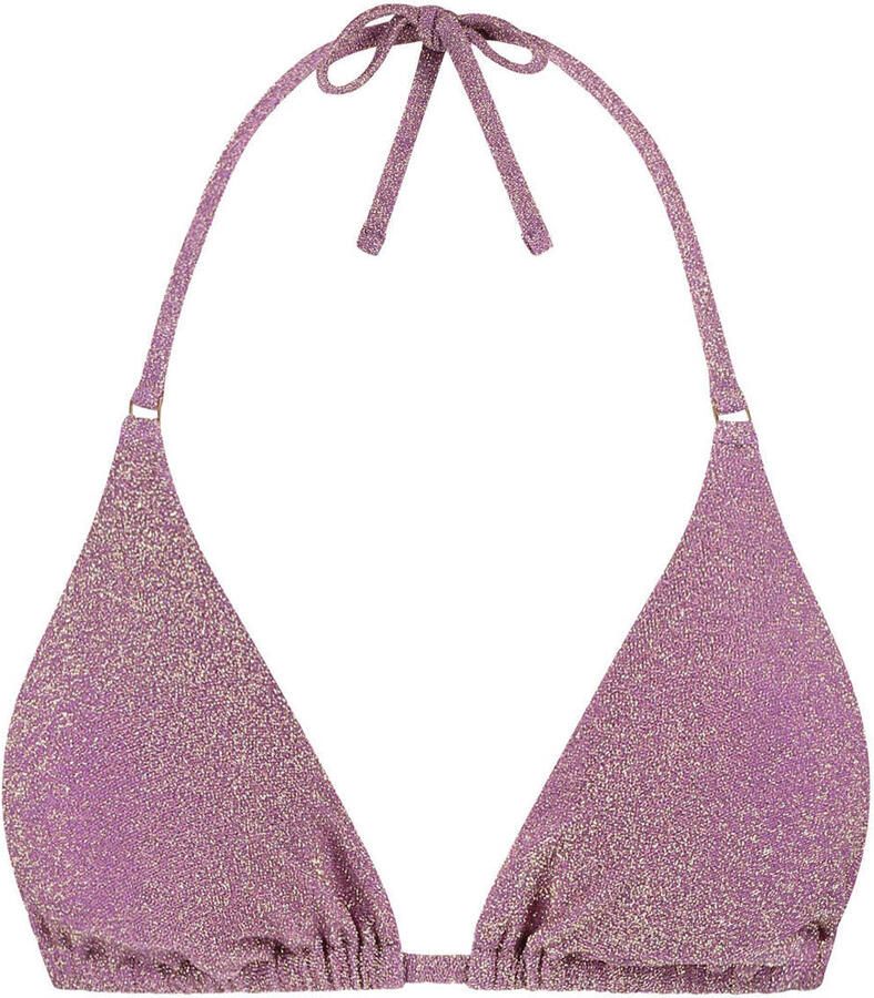 Beachlife Limited voorgevormde triangel bikinitop met lurex mauve