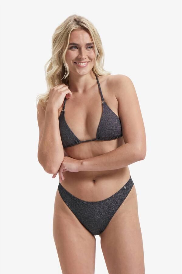 Beachlife Limited voorgevormde triangel bikinitop met lurex zwart