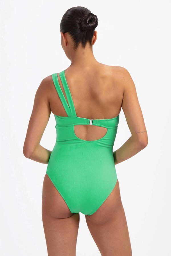 Beachlife one shoulder badpak groen - Foto 2