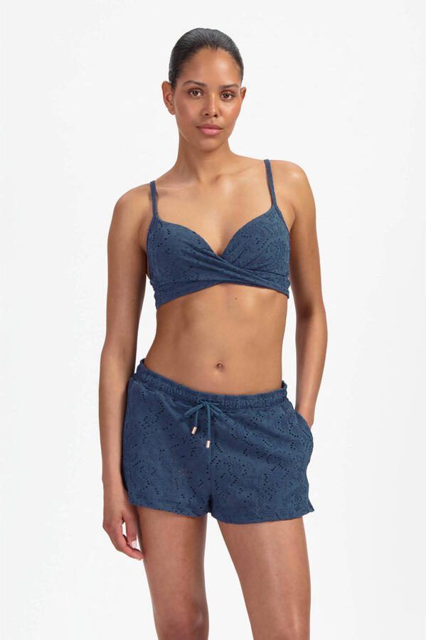 Beachlife strandshort broderie anglaise donkerblauw