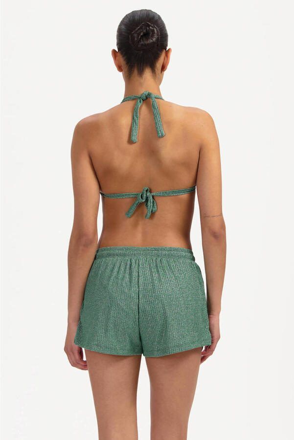 Beachlife strandshort met lurex en textuur groen - Foto 2