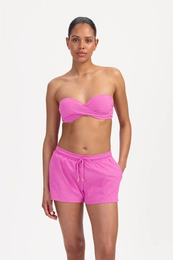 Beachlife strandshort met lurex roze