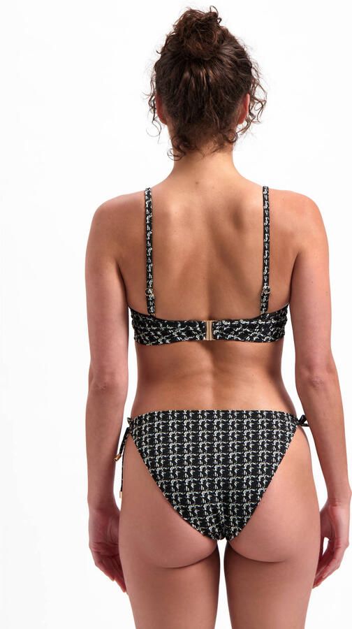 Beachlife strik bikinibroekje met textuur zwart wit - Foto 2