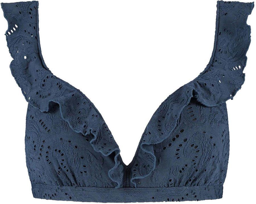 Beachlife voorgevormde beugel bikinitop broderie anglaise donkerblauw