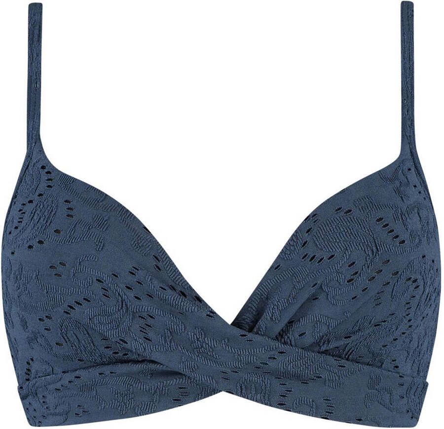 Beachlife voorgevormde beugel bikinitop broderie anglaise donkerblauw