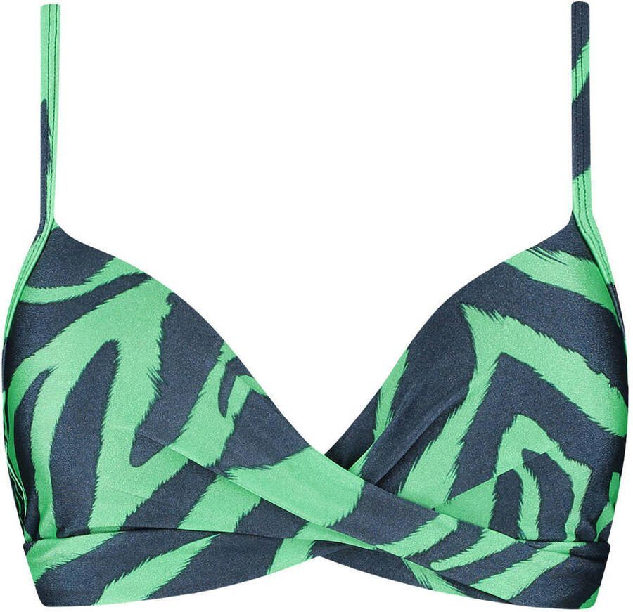Beachlife voorgevormde beugel bikinitop groen donkerblauw