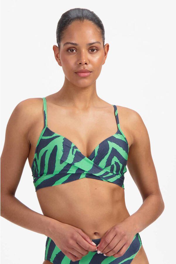 Beachlife voorgevormde beugel bikinitop groen donkerblauw - Foto 2