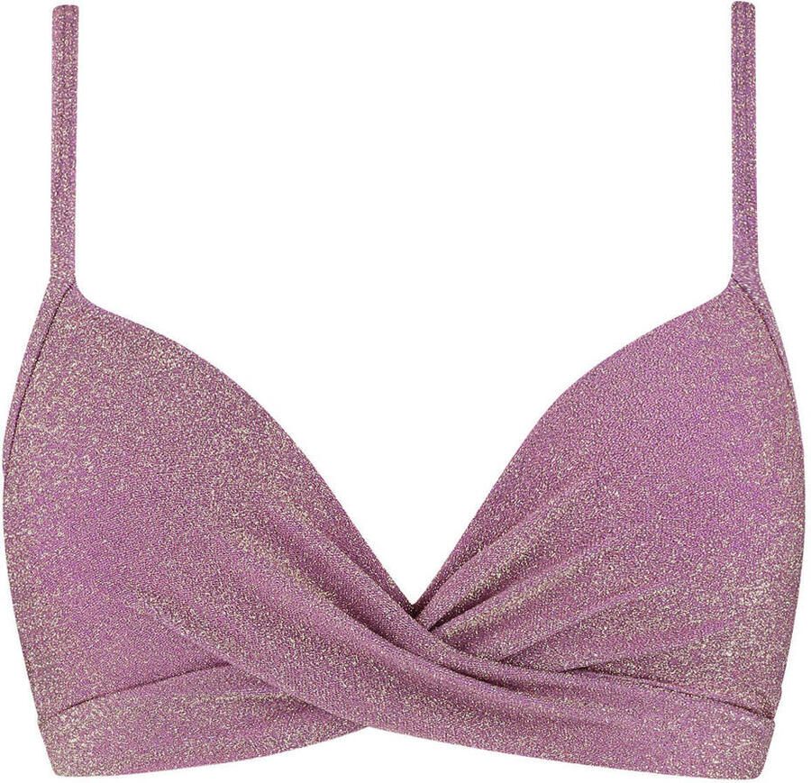 Beachlife voorgevormde beugel bikinitop met lurex oudroze