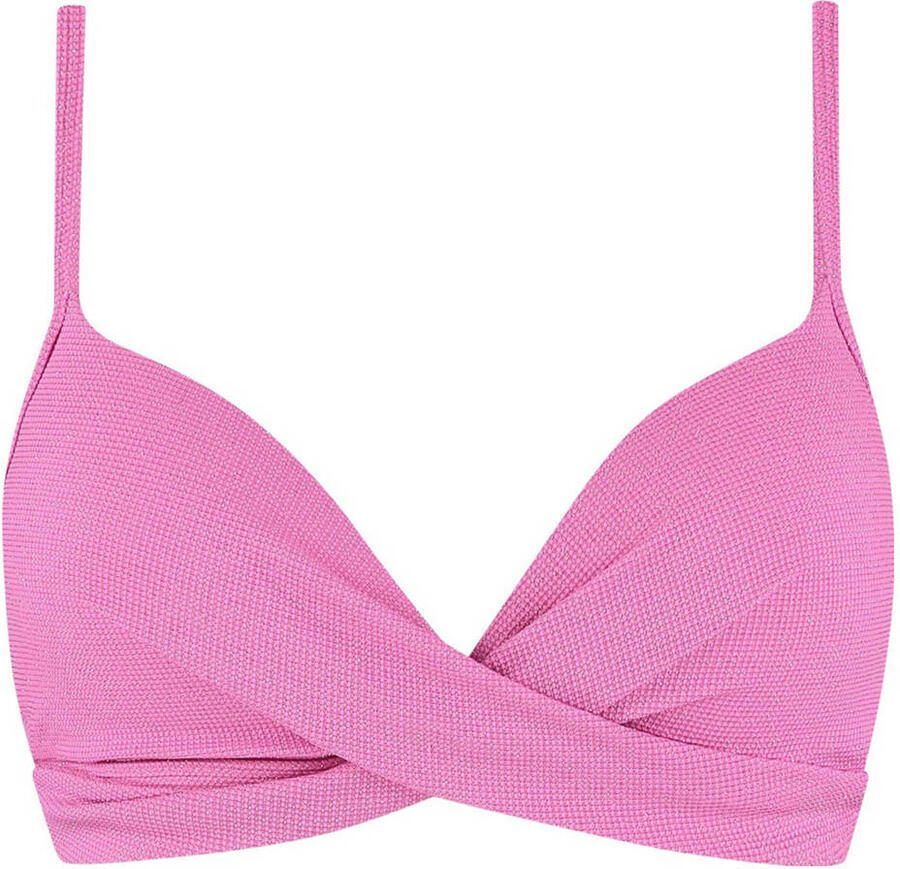 Beachlife voorgevormde beugel bikinitop met lurex roze