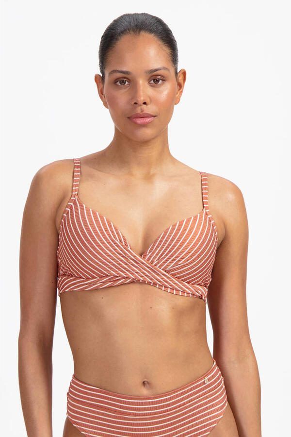 Beachlife voorgevormde beugel bikinitop met textuur lichtbruin ecru - Foto 2