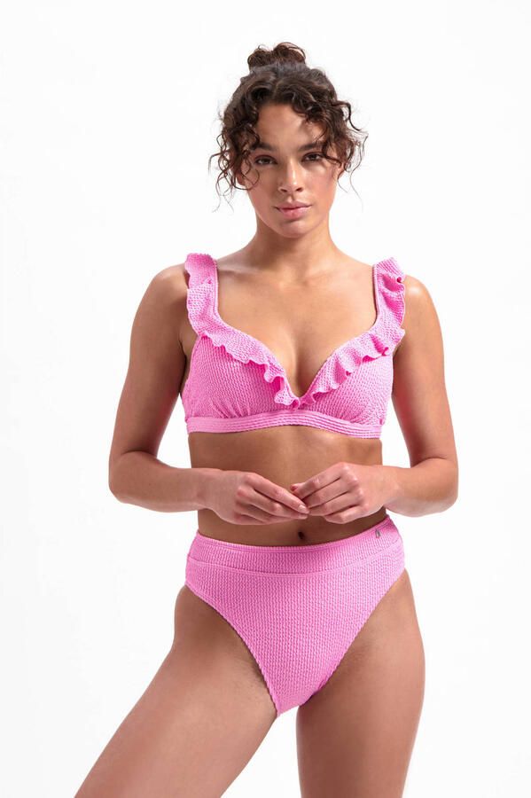 Beachlife voorgevormde beugel bikinitop met textuur roze