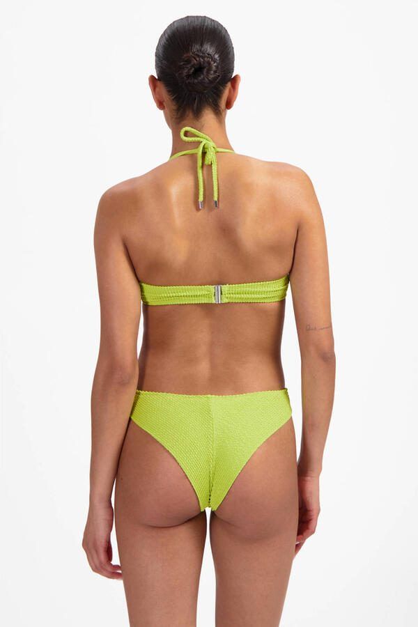 Beachlife voorgevormde strapless bandeau bikinitop met textuur lichtgroen