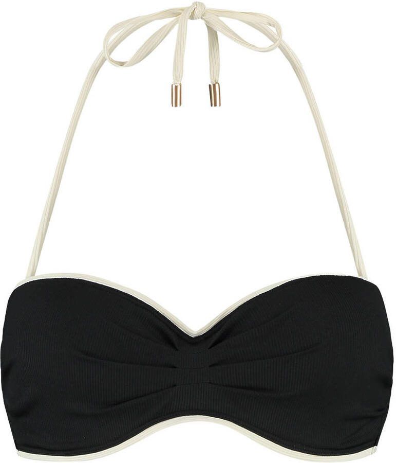 Beachlife voorgevormde strapless bandeau bikinitop zwart ecru - Foto 2