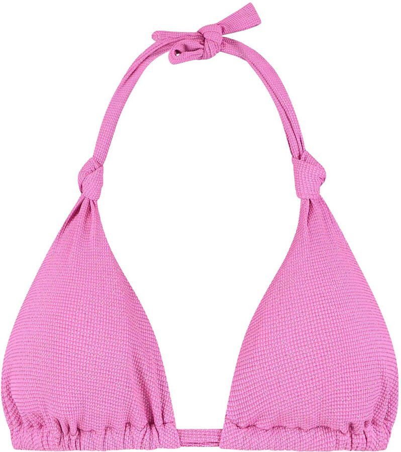 Beachlife voorgevormde triangel bikinitop met lurex roze