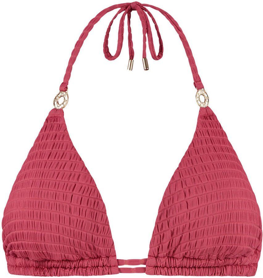Beachlife voorgevormde triangel bikinitop met textuur koraalrood - Foto 2