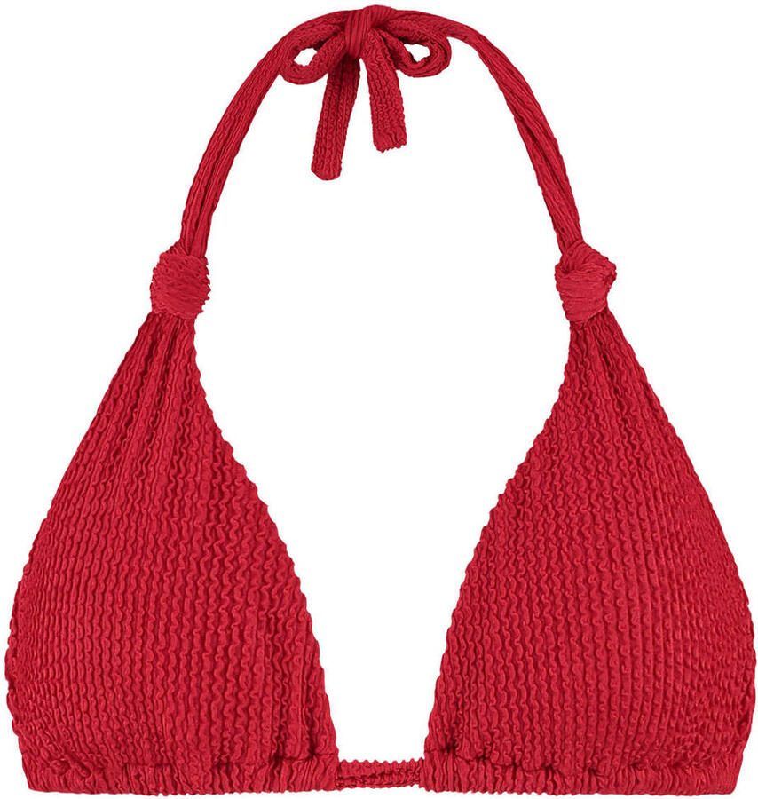 Beachlife voorgevormde triangel bikinitop met textuur rood - Foto 2