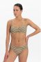 Beachlife gestreept omslag bikinibroekje met textuur bruin groen wit - Thumbnail 1