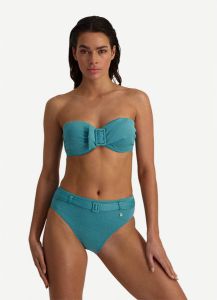 Beachlife high waist bikinibroekje met textuur blauw