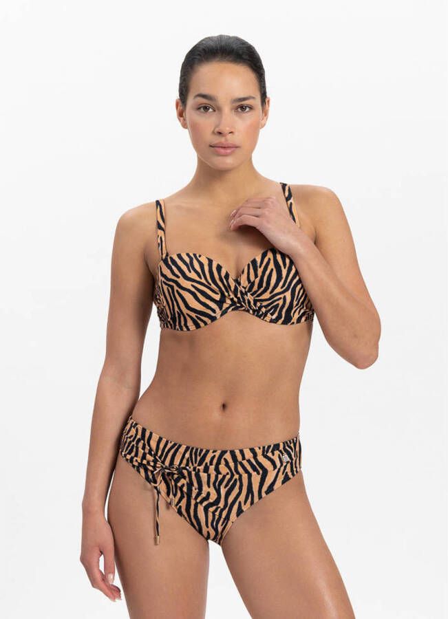 Beachlife voorgevormde strapless bandeau bikinitop bruin zwart