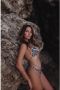 Beachlife x Monica Geuze voorgevormde triangel bikinitop wit zwart - Thumbnail 1