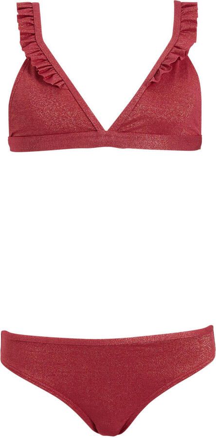 BEACHWAVE bikini met ruches en lurex roze