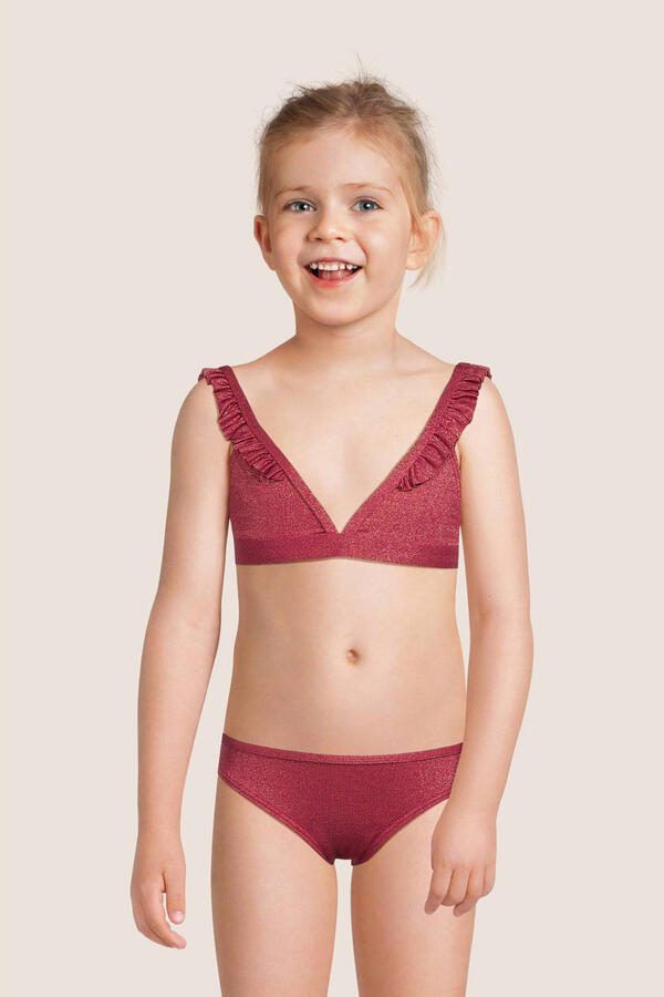 BEACHWAVE bikini met ruches en lurex roze - Foto 3