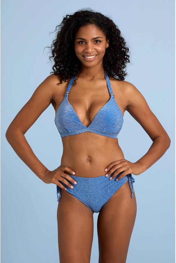 BEACHWAVE bikinibroekje met lurex blauw - Foto 4