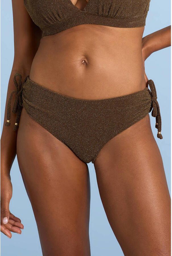 BEACHWAVE bikinibroekje met lurex bruin - Foto 3