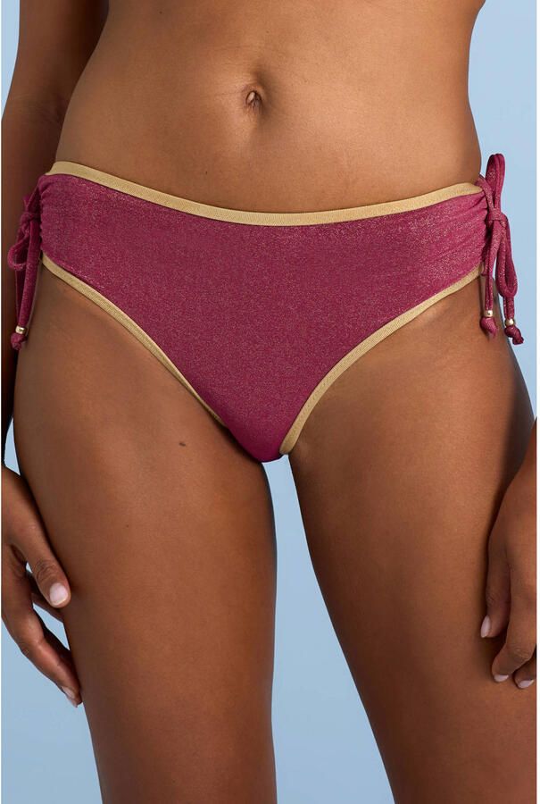 BEACHWAVE bikinibroekje met lurex donkerroze - Foto 2