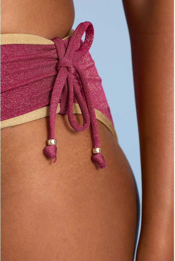 BEACHWAVE bikinibroekje met lurex donkerroze - Foto 3